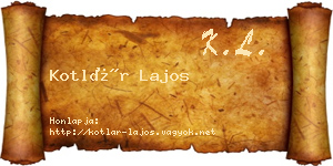 Kotlár Lajos névjegykártya