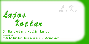 lajos kotlar business card