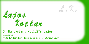 lajos kotlar business card